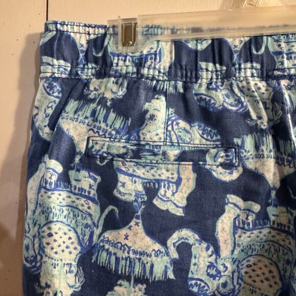 NWT Lilly Pulitzer Florita Linen Elephant Print Pant Pockets Medium - Picture 8 of 9